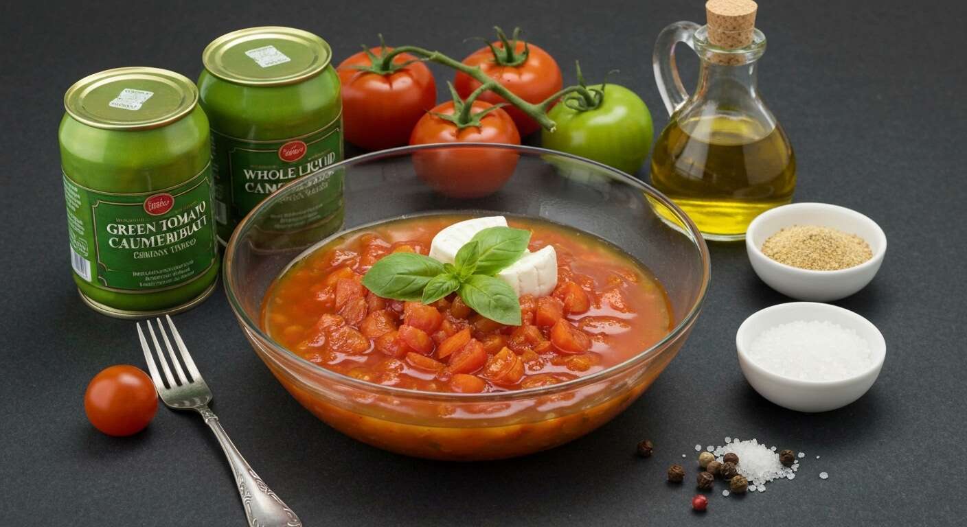 Coulis de tomates vertes et chantilly au camembert : recette gourmande