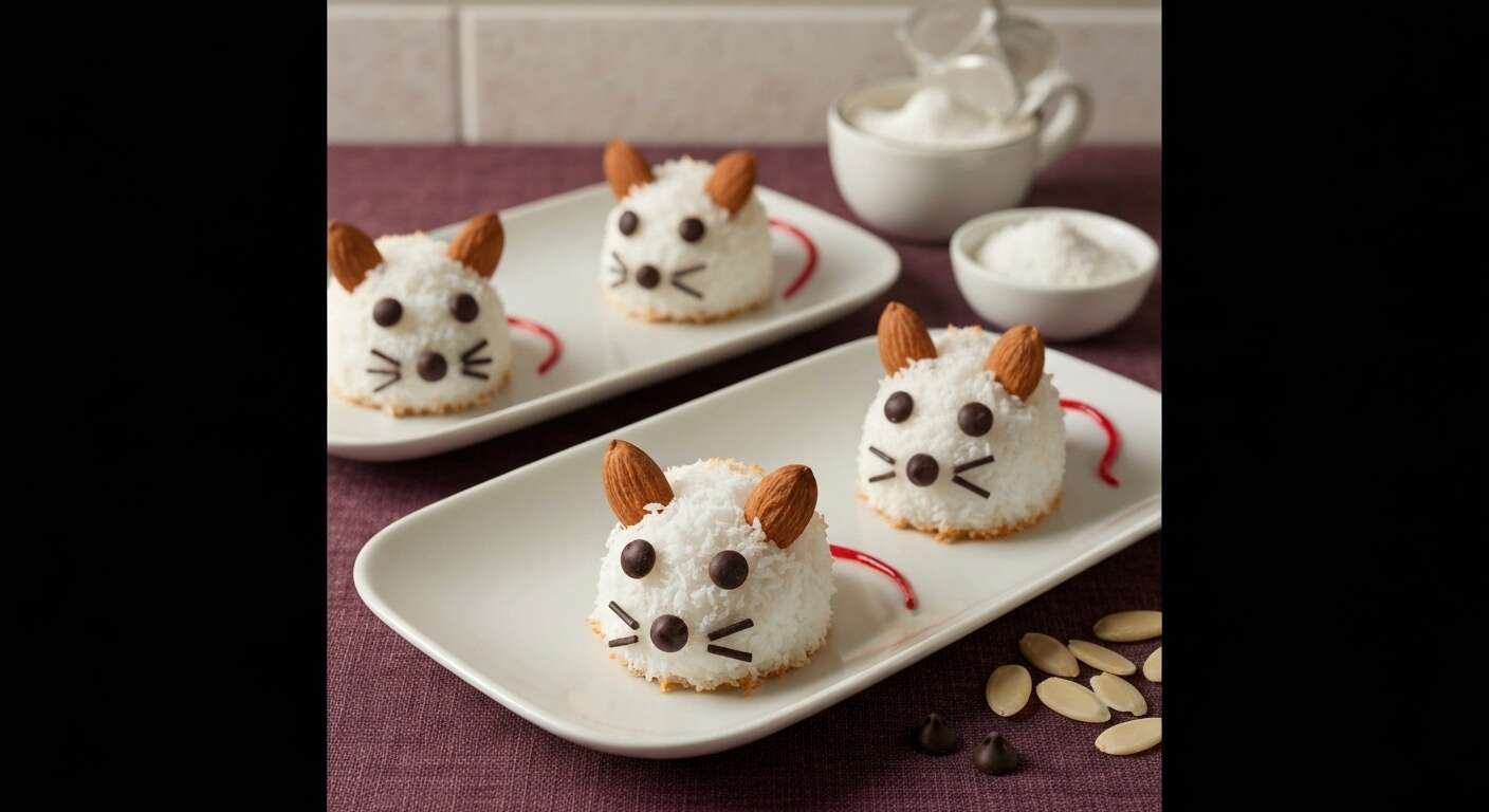 Souris d'Halloween à la noix de coco : recette effrayante et gourmande