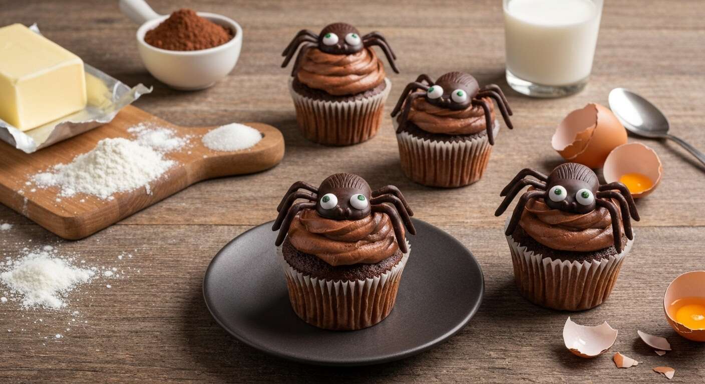 Cupcakes araignée : une recette effrayante pour Halloween
