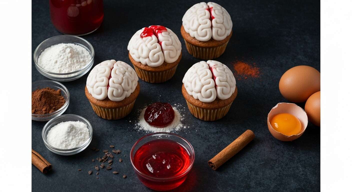Recette effrayante : cupcakes cerveaux sanglants pour Halloween