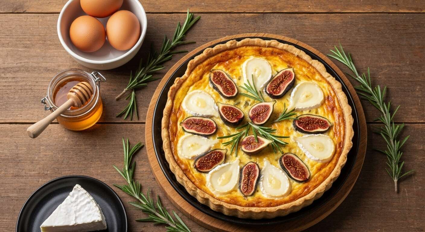 Quiche figues, chèvre, miel et romarin : recette gourmande