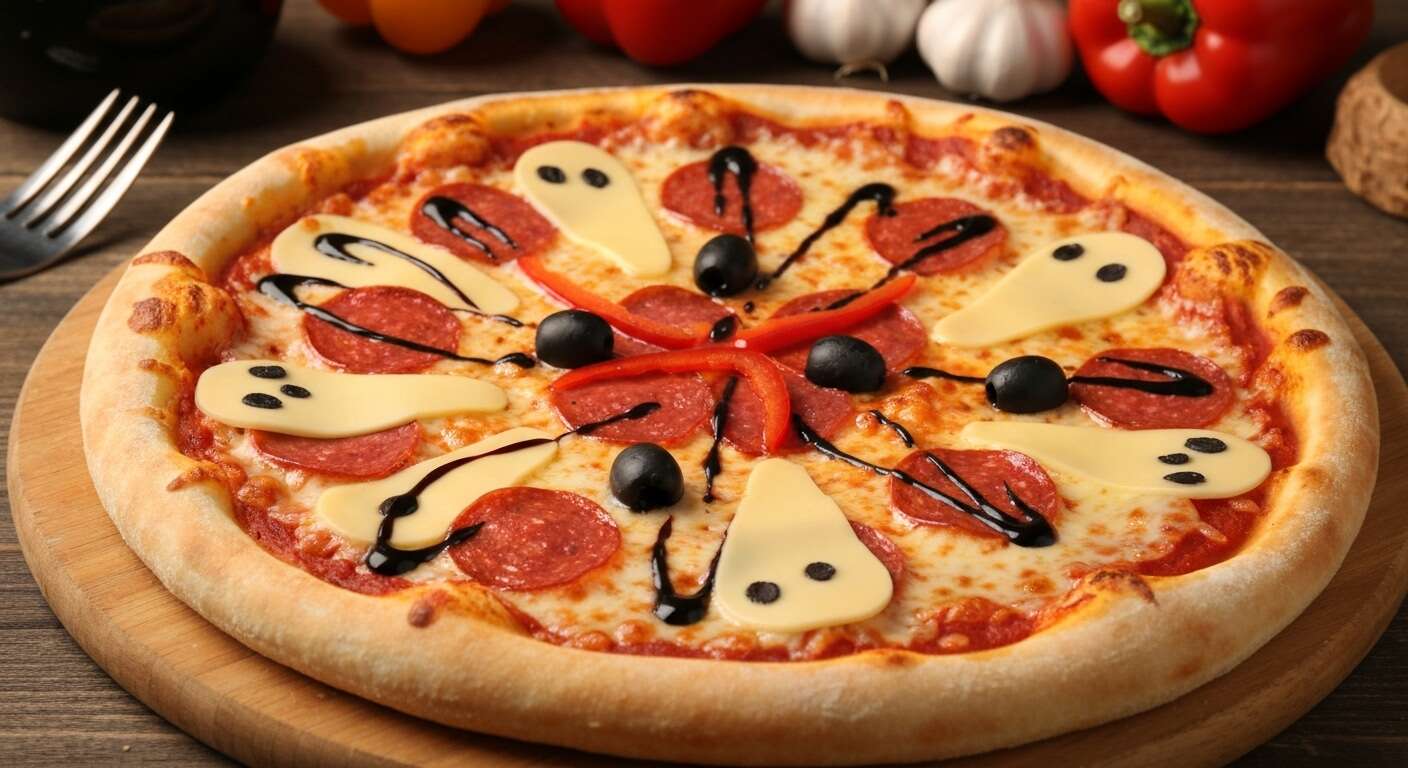 Pizza d'Halloween effrayante : recette originale et savoureuse