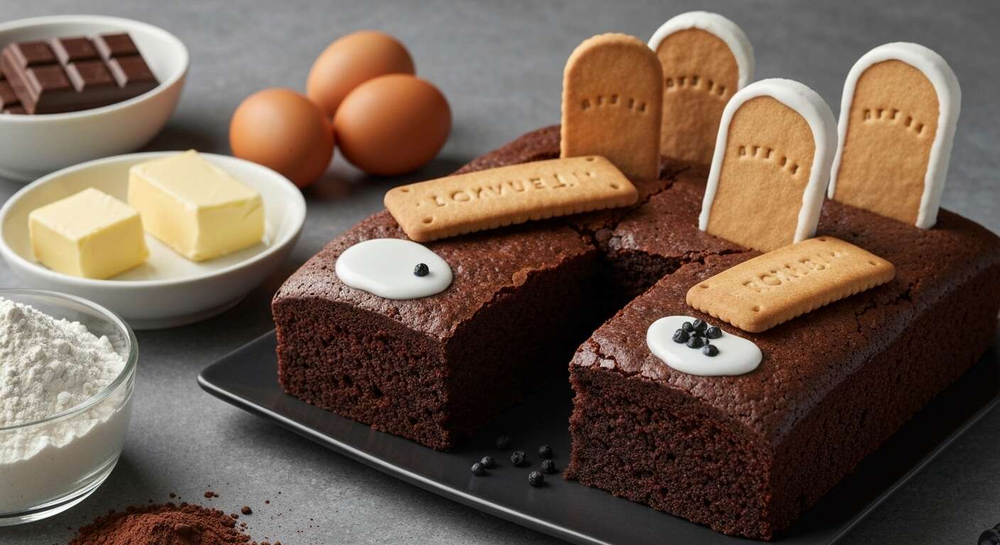 Gâteau tombeaux en brownies pour Halloween : recette originale et gourmande