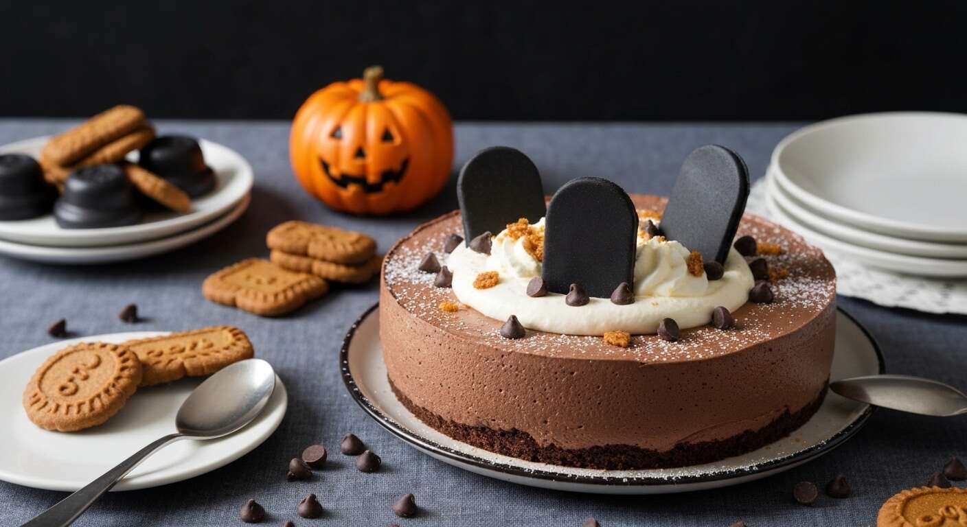 Recette de mousse au chocolat cimetière pour Halloween