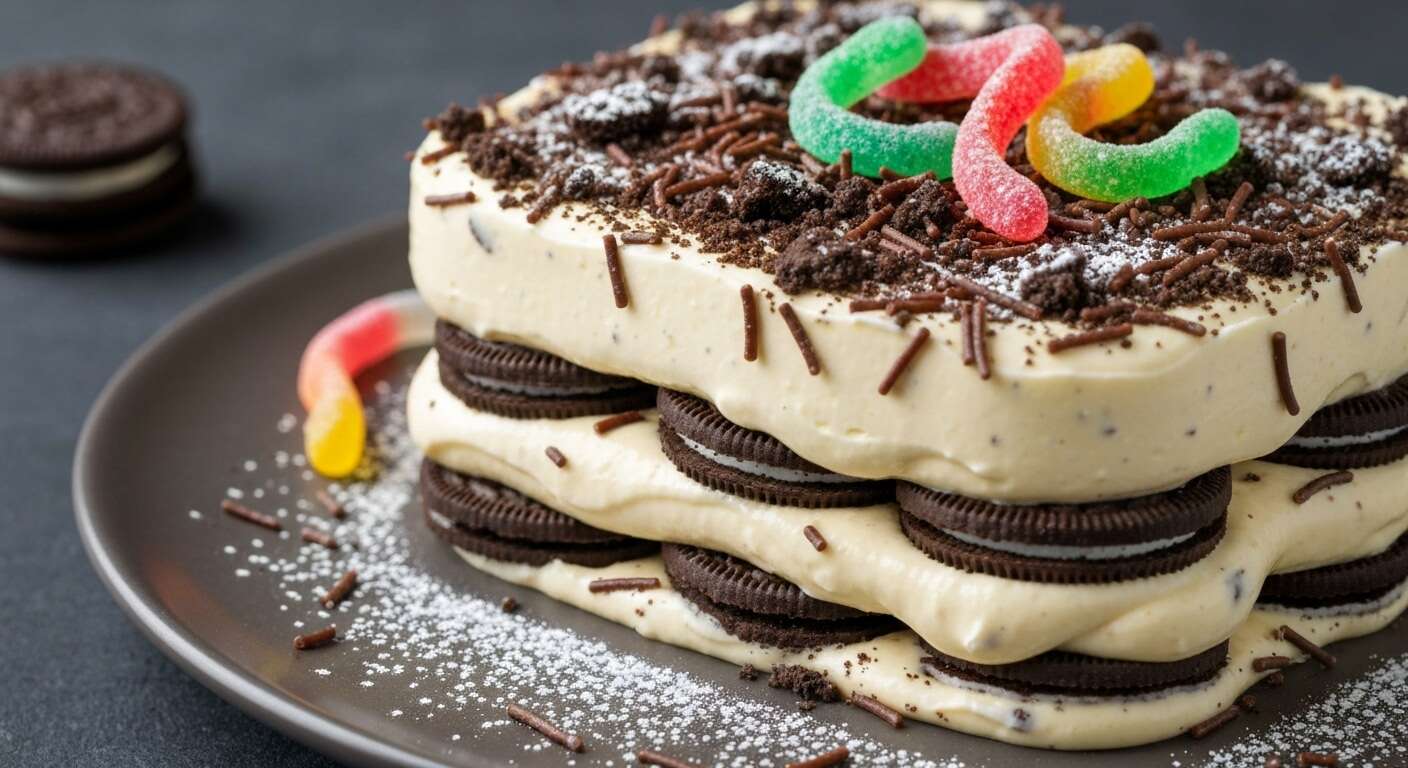 Recette Tiramisu Terre et Vers : dessert Original pour Halloween