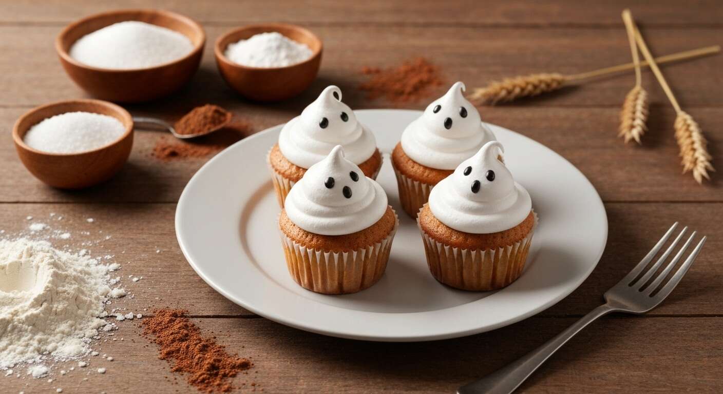 Cupcakes fantômes à la meringue : recette créative pour Halloween