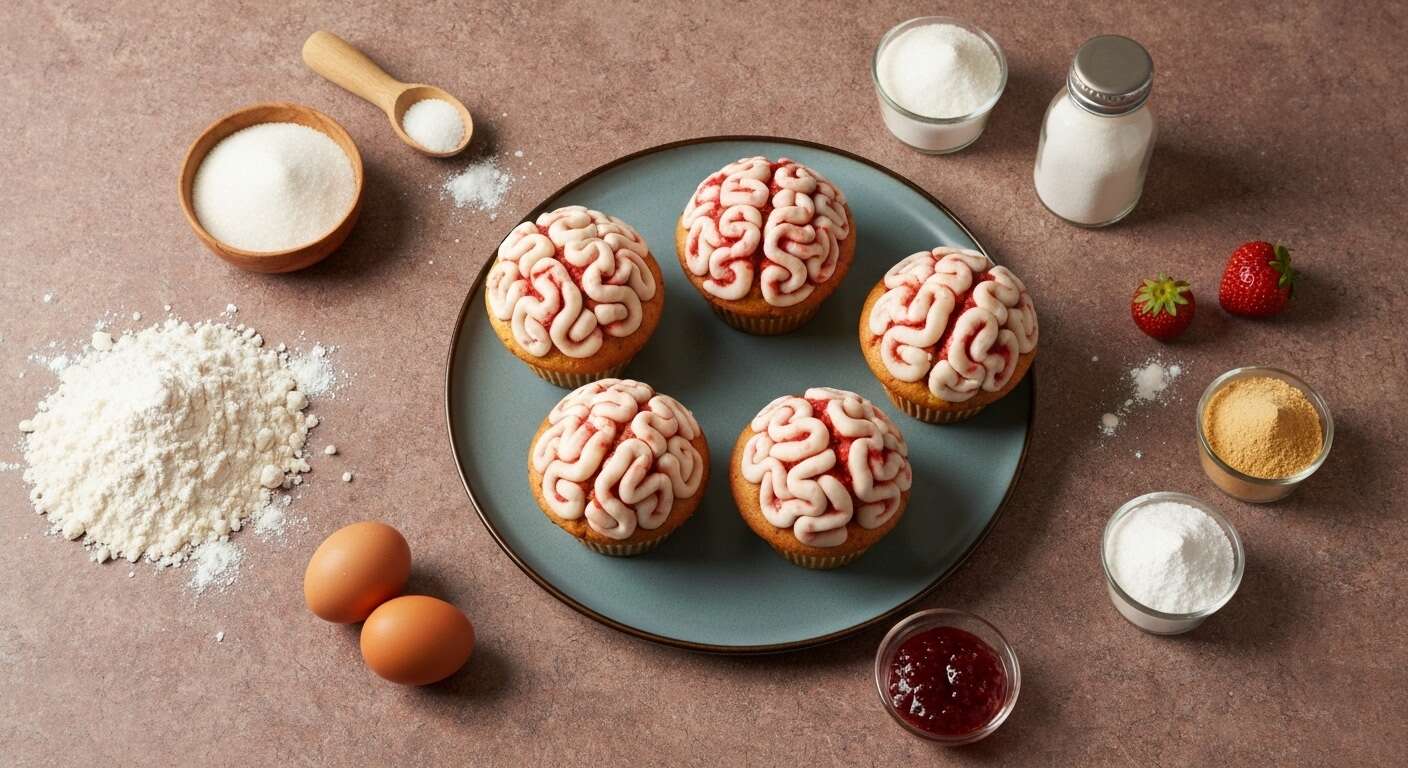 Muffins cervelle d'Halloween : recette terrifiante et savoureuse