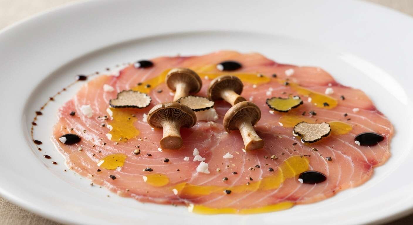 Carpaccio de mulet aux girolles par Luana Belmondo : recette gourmande