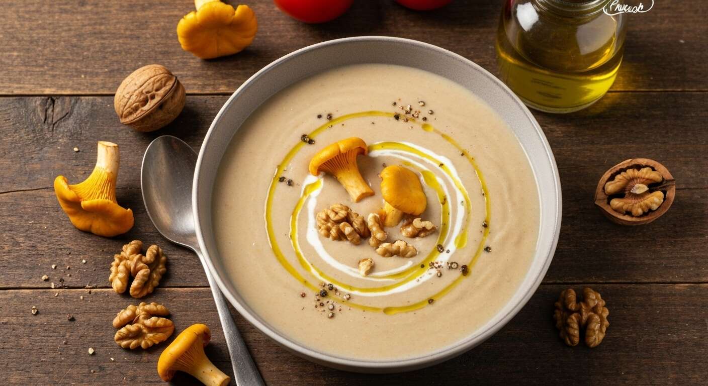 Velouté de Chanterelles aux Noix : recette Savoureuse