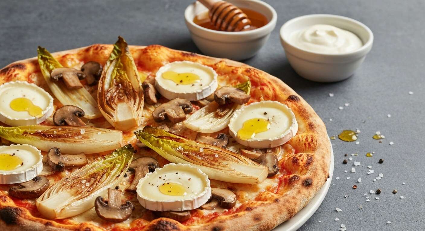 Pizza gourmande aux endives, cèpes et chèvre : découvrez la recette