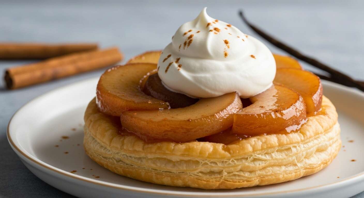 Tartelette automne Tatin avec chantilly : recette gourmande