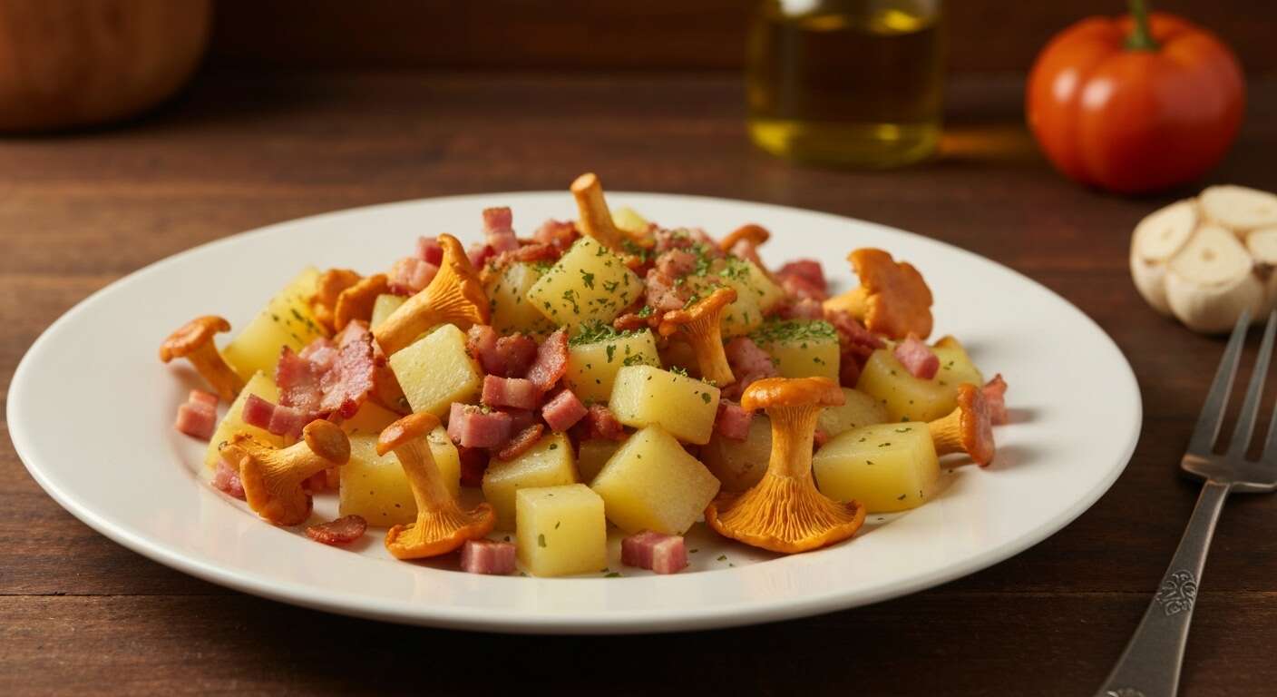Poêlée de girolles, pommes de terre et lardons : recette gourmande