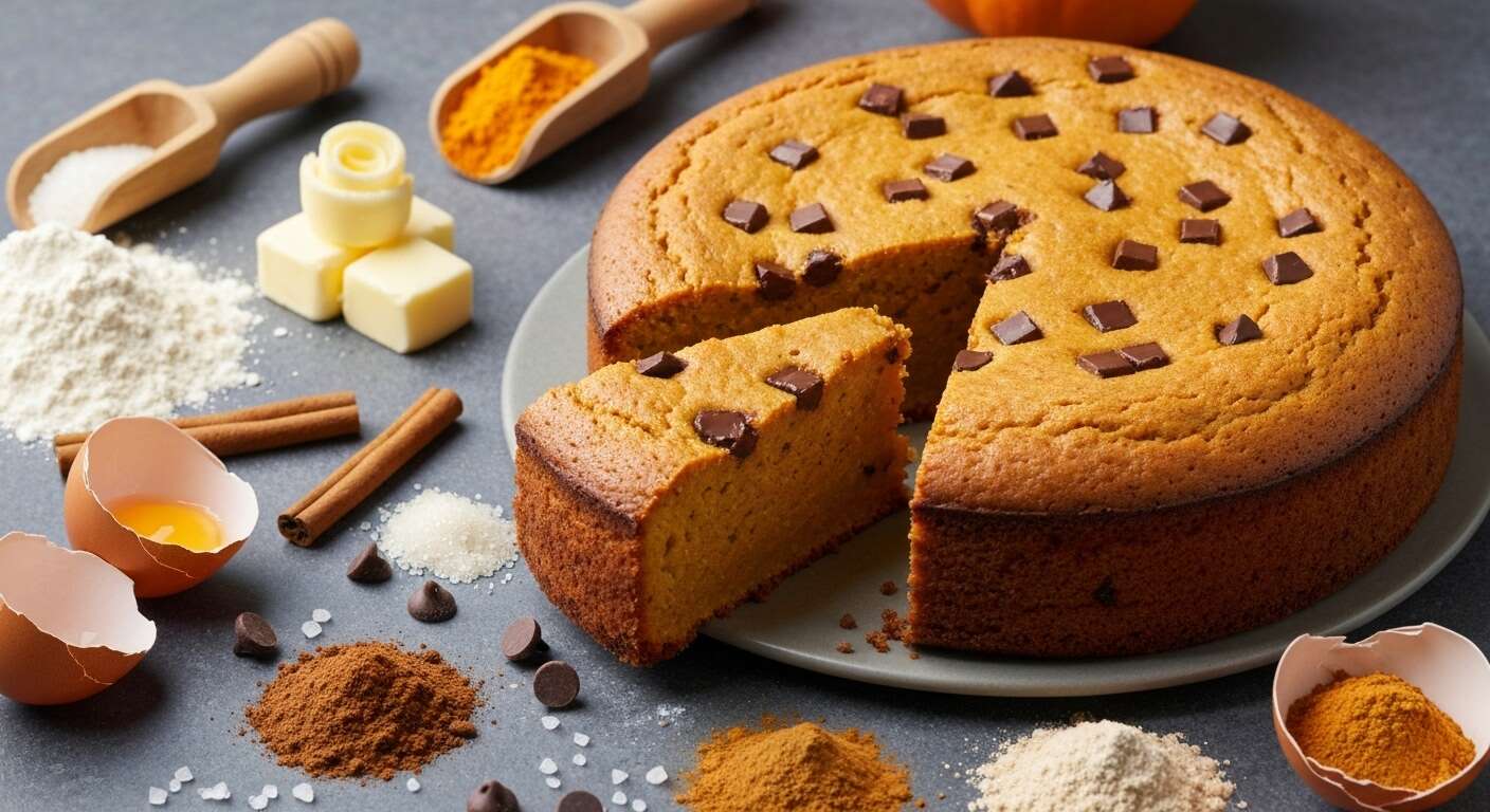 Cake au potimarron et pépites de chocolat : recette gourmande et facile