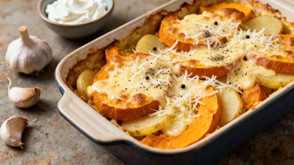 Gratin de potiron et pommes de terre au fromage : une recette gourmande