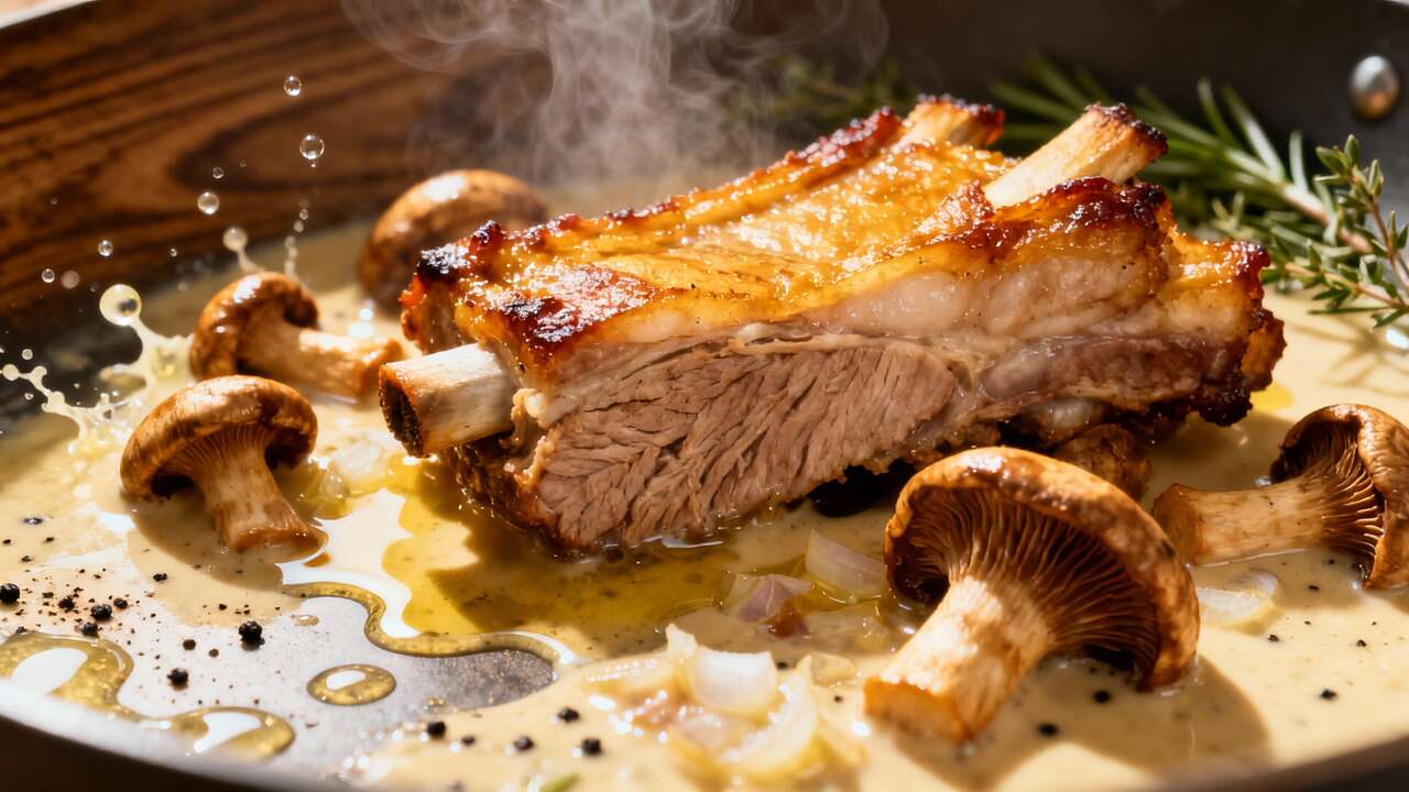 Côtes de porc maison aux chanterelles : recette gourmande