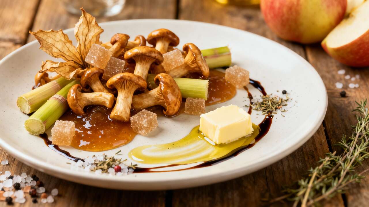 Sauté de chanterelles au caramel de pomme : recette gourmande
