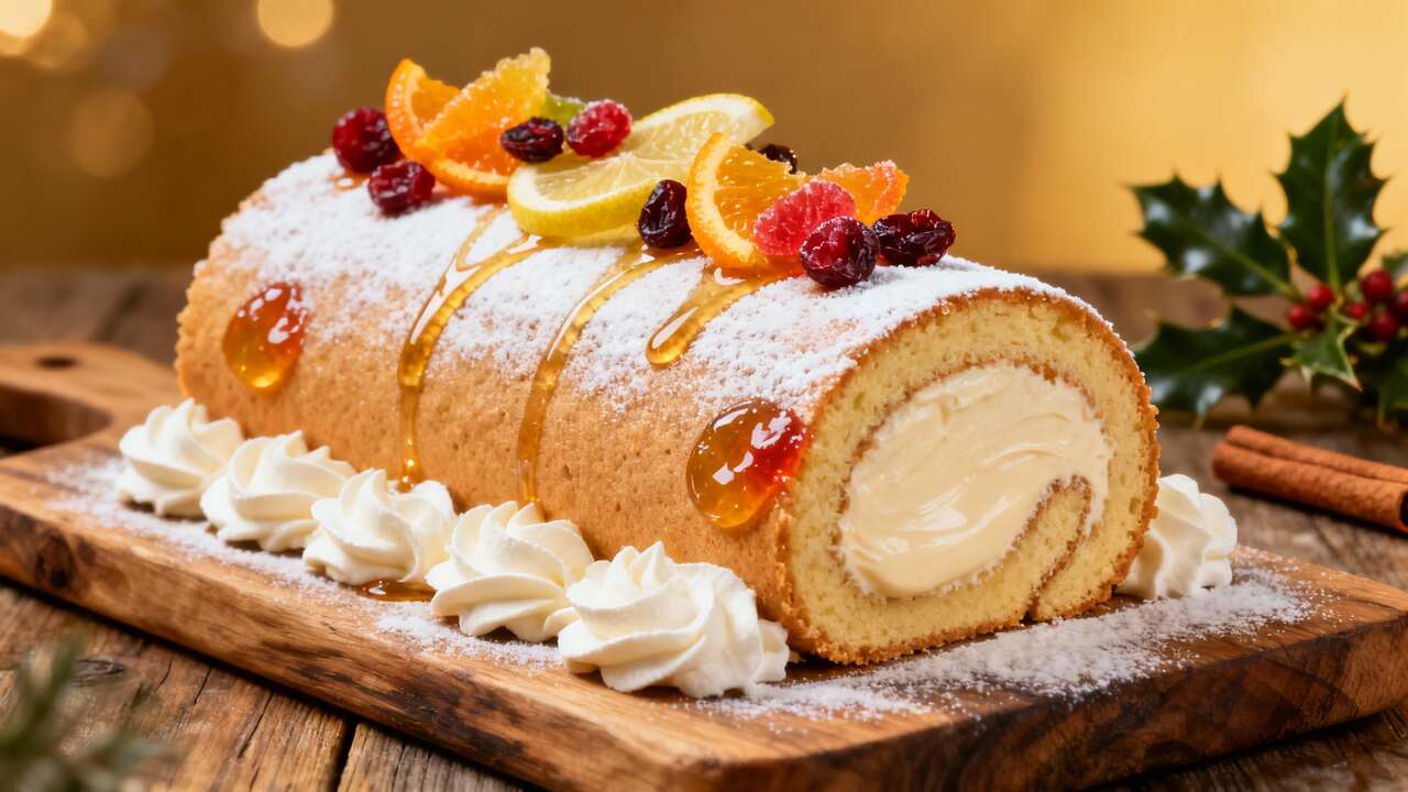 Bûche au mascarpone et fruits : recette gourmande de Noël