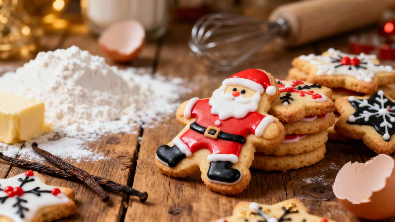 Biscuits sablés Père Noël à la pâte à sucre : recette festive
