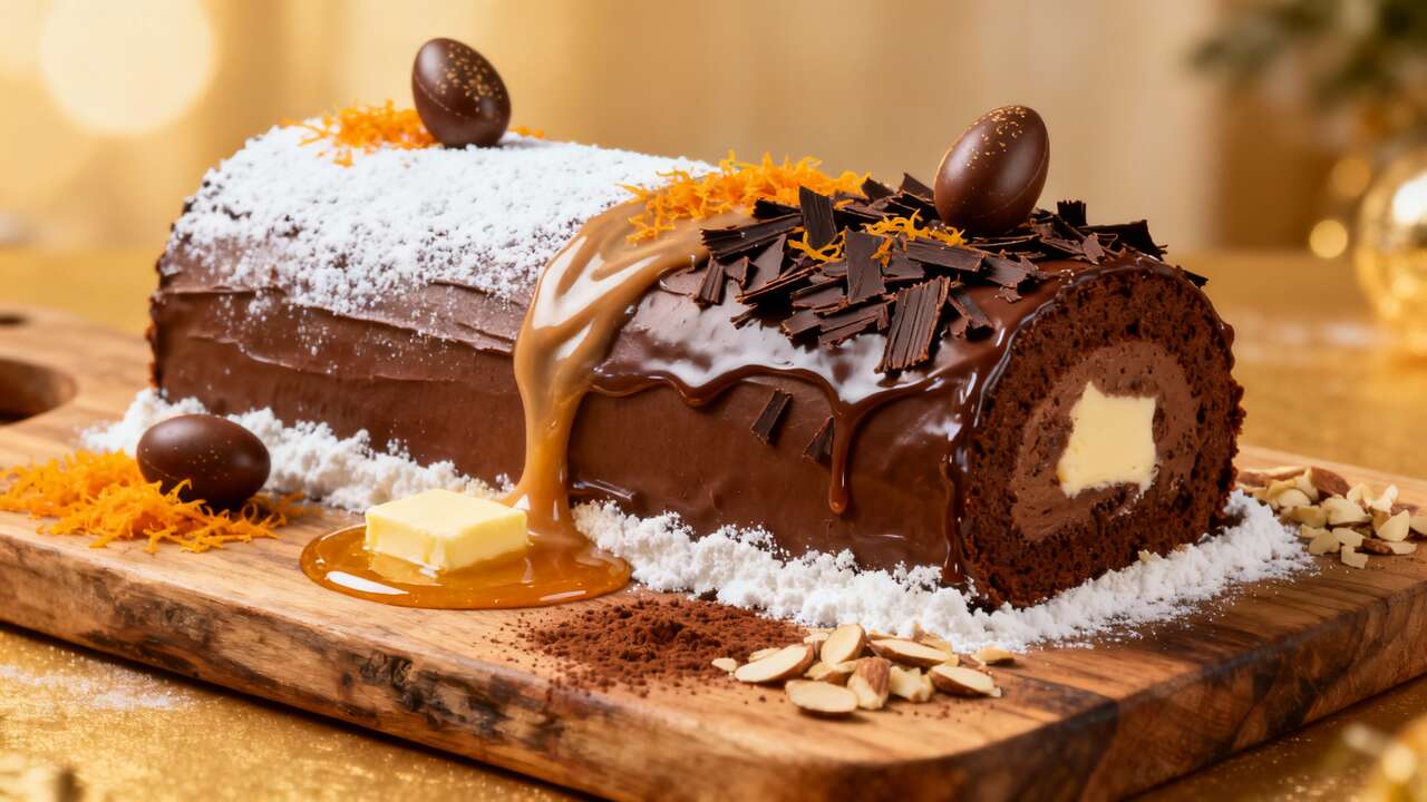 Bûche de Noël chocolat-orange à l'Airfryer : recette gourmande et facile