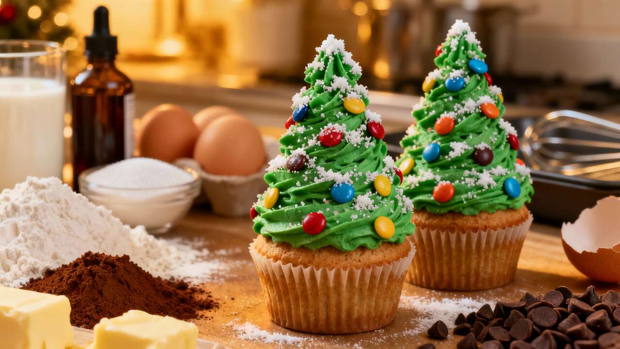 Cupcakes de Noël sapin à l'Airfryer : recette facile et rapide