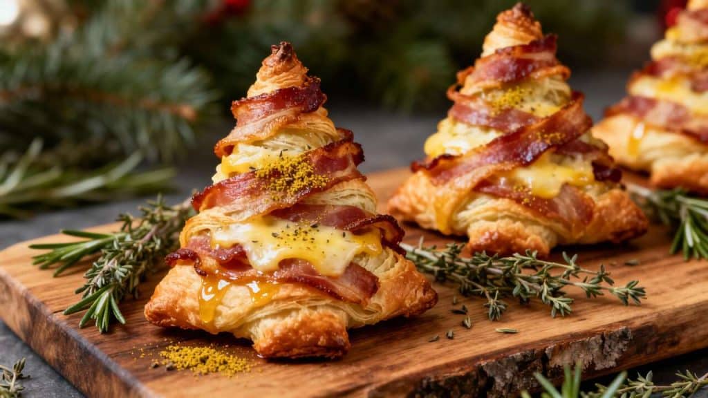 Sapins feuilletés au lard à l'Airfryer : recette facile de Noël