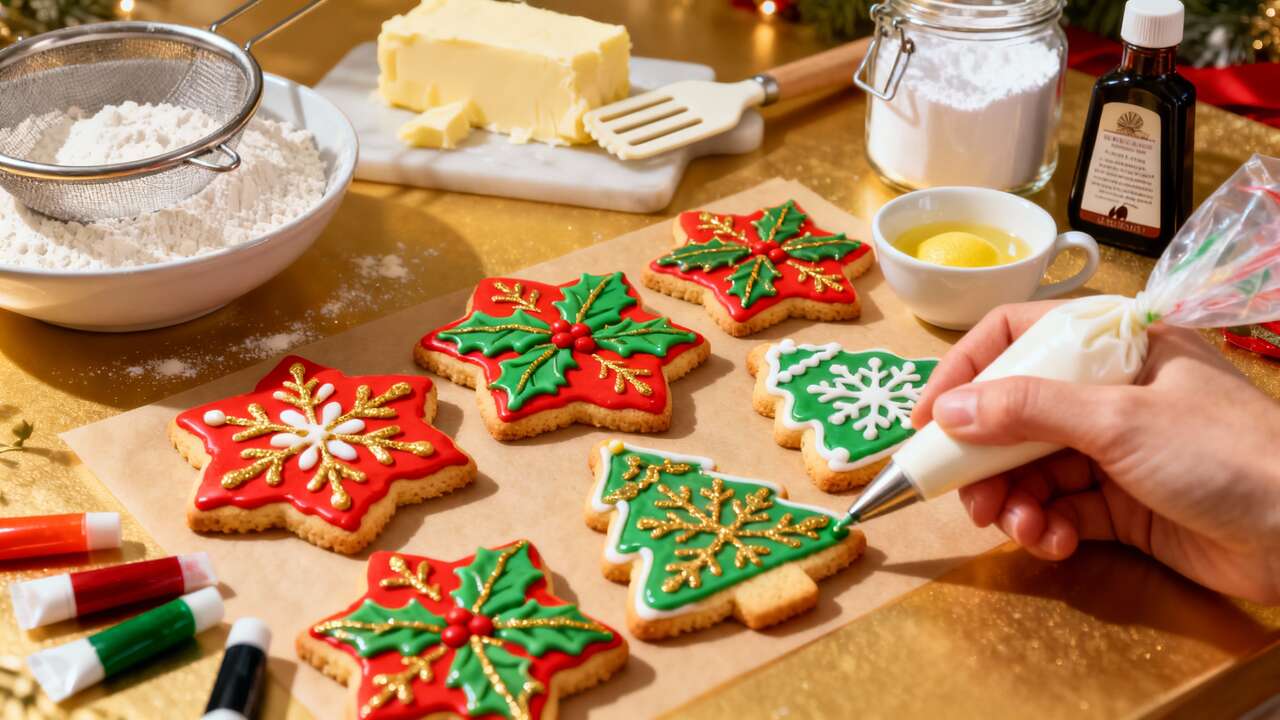 Sablés de Noël décorés au glaçage royal