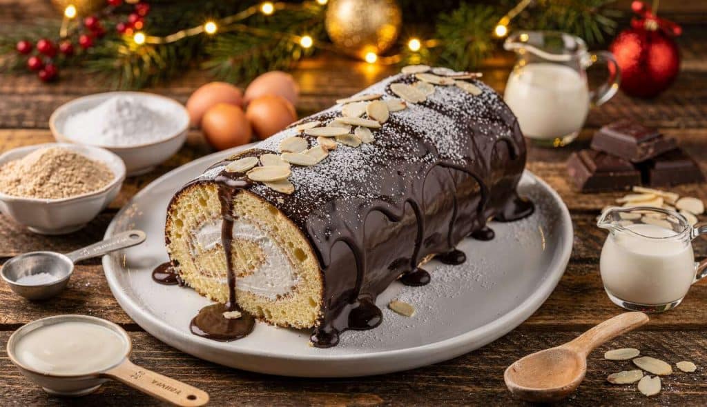Bûche de Noël sans lactose à l'airfryer : recette facile et savoureuse