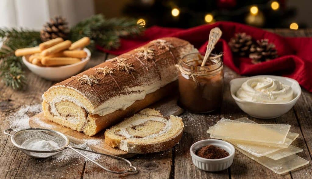 Bûche de Noël : crème de marrons et mascarpone à l'airfryer