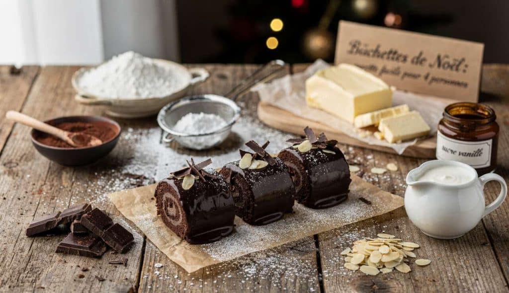 Bûchettes de Noël : recette facile pour 4 personnes