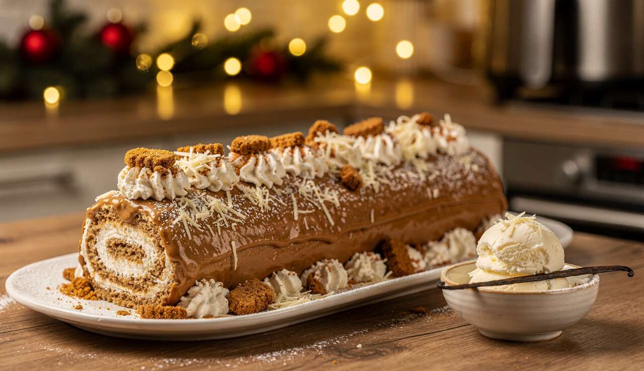 Bûche de Noël aux spéculoos à l'Airfryer : recette facile