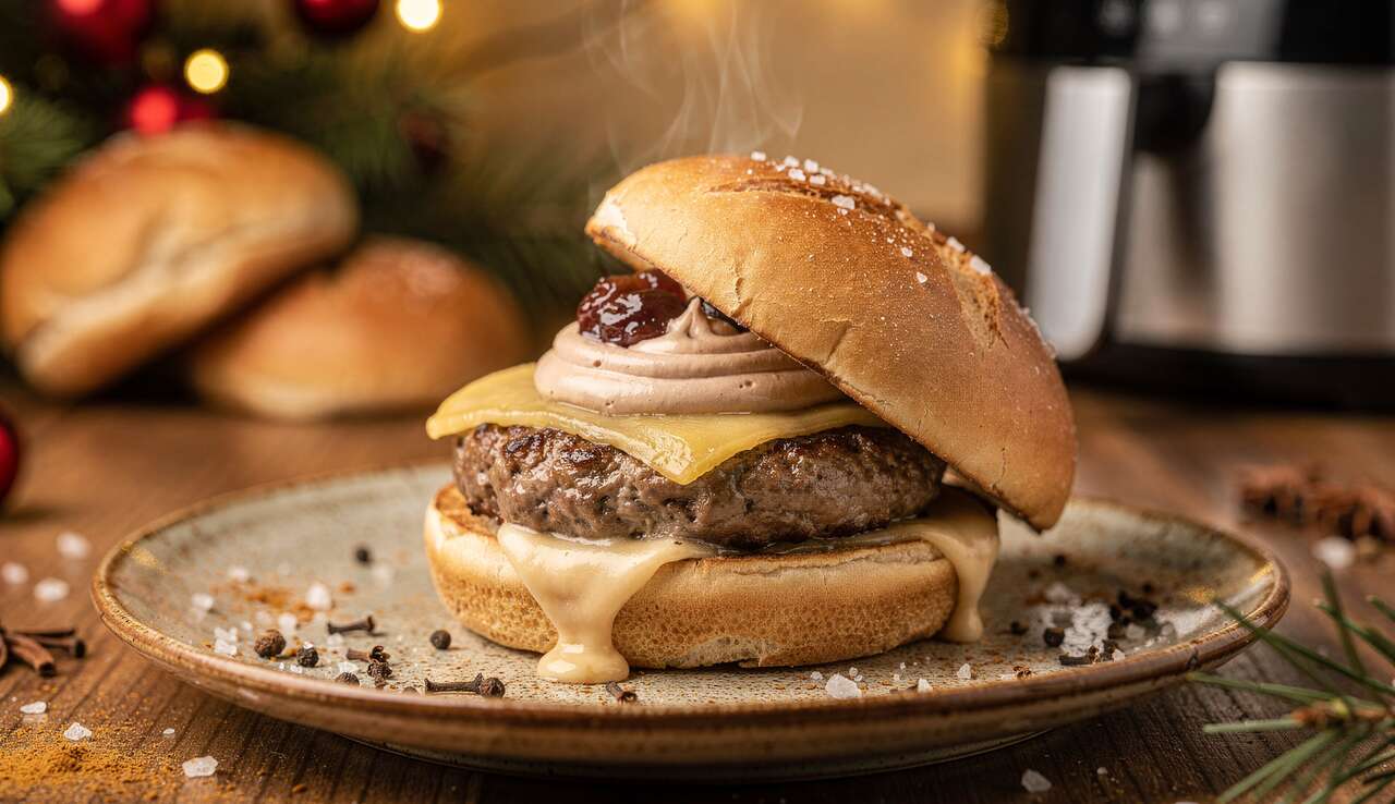 Hamburger de Noël à l'airfryer : recette festive pour petits et grands
