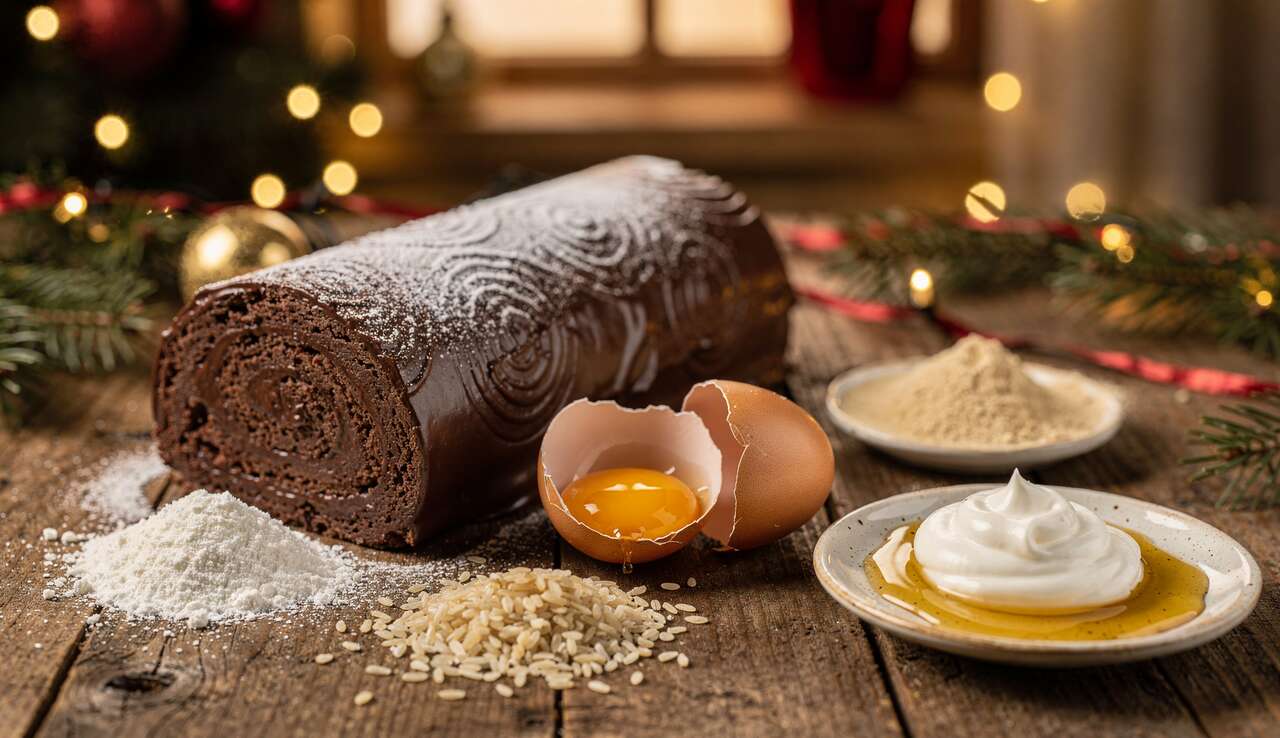 Bûche de Noël légère sans gluten et sans lait : recette festive et gourmande