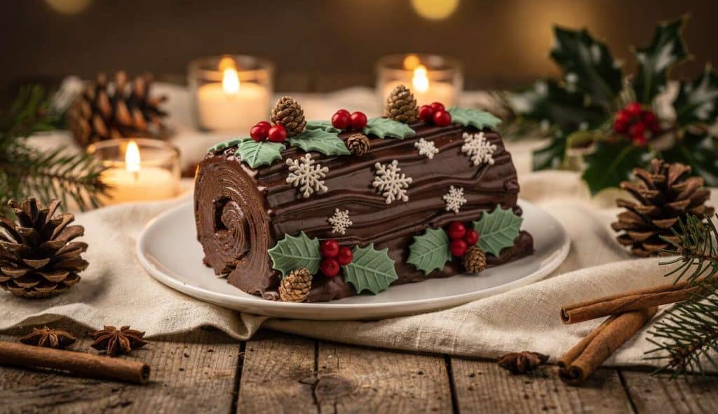 Décoration de bûche de Noël en pâte à sucre : astuces et idées créatives