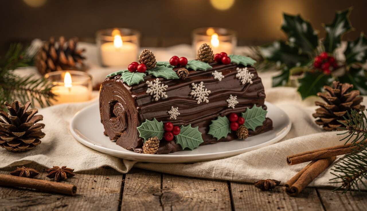 Décoration de bûche de Noël en pâte à sucre : astuces et idées créatives