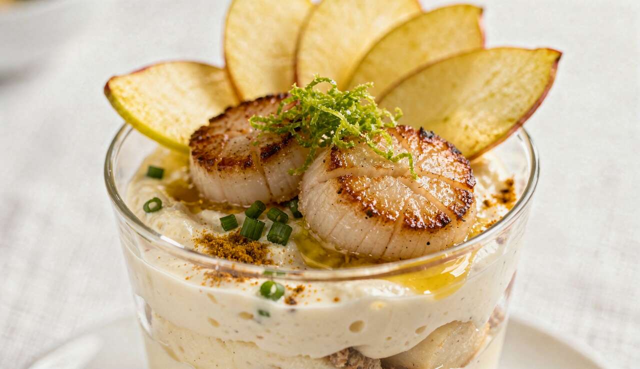 Verrines Saint-Jacques et Pommes : recette Gourmande