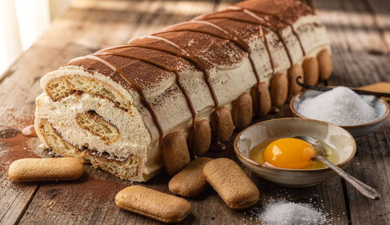 Bûche tiramisu aux biscuits cuillère : recette gourmande