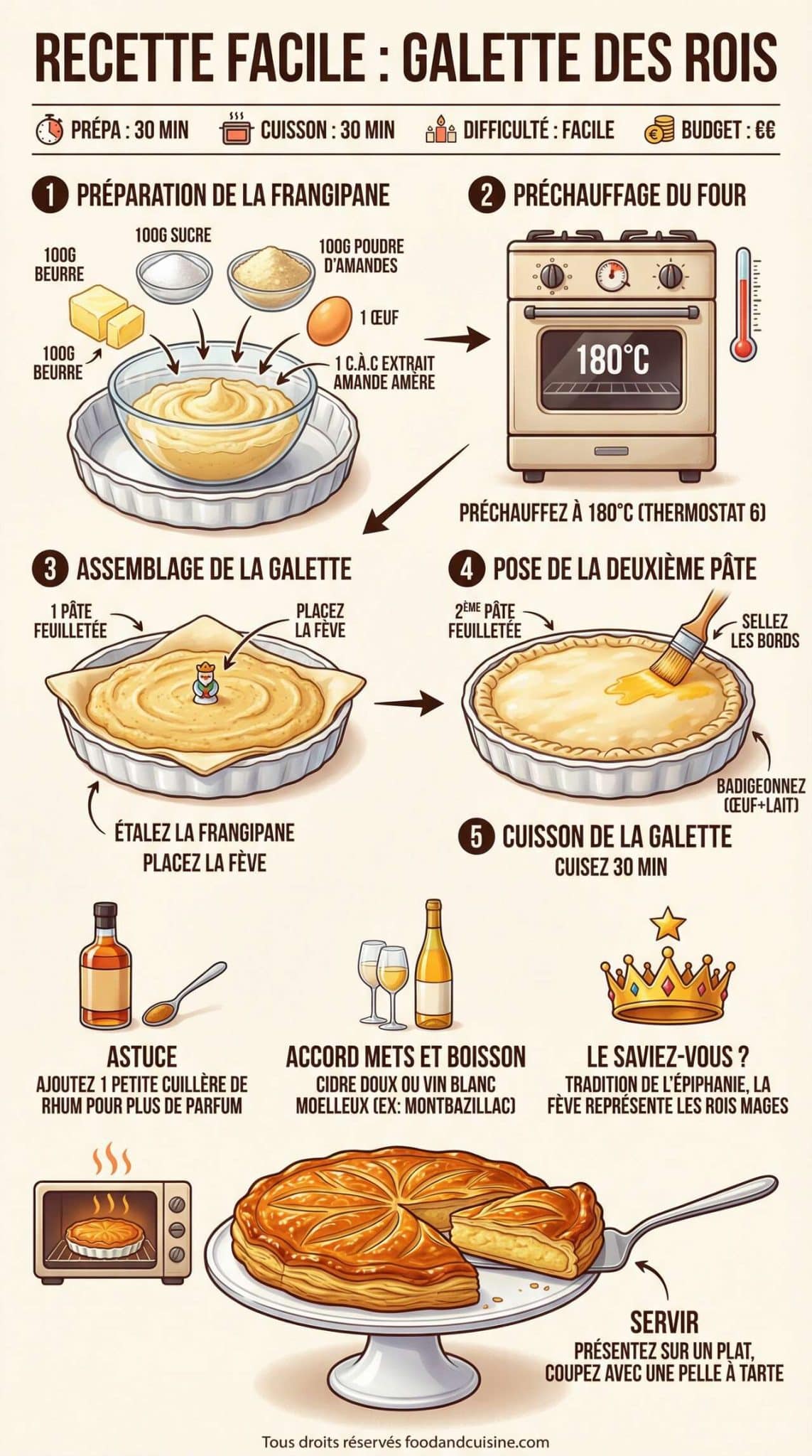Fiche recette Recette facile de galette des rois
