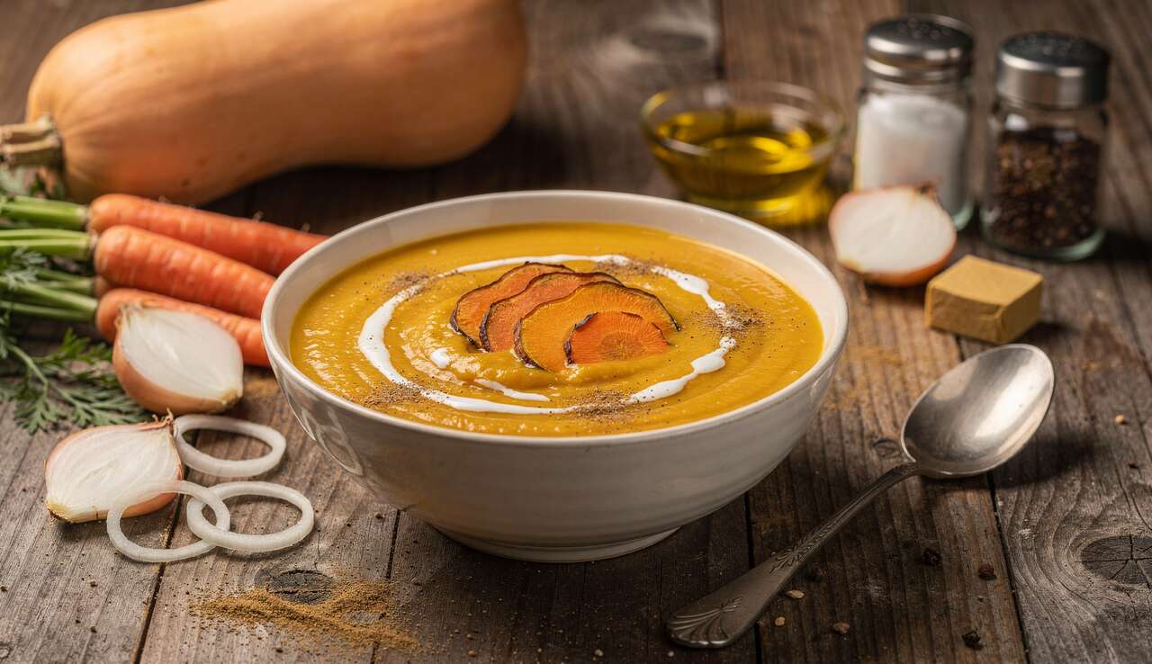 Velouté de butternut et carotte : recette onctueuse et savoureuse