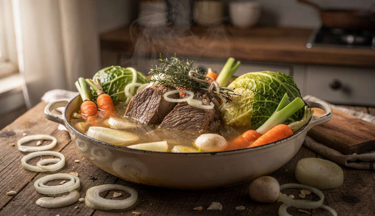 Pot-au-feu traditionnel au chou vert : recette savoureuse