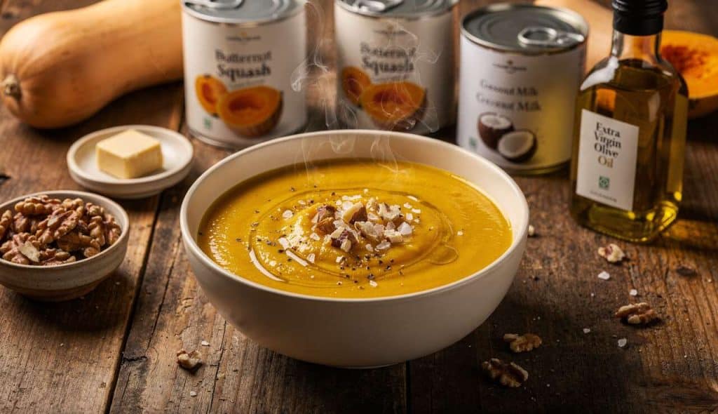 Soupe de butternut et noix : recette gourmande