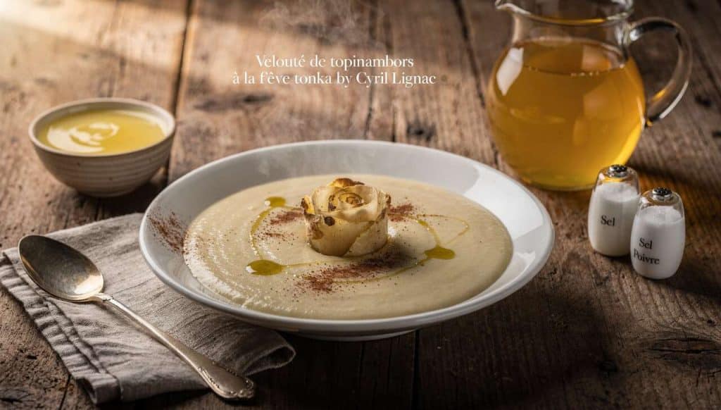 Velouté de topinambours à la fève tonka par Cyril Lignac