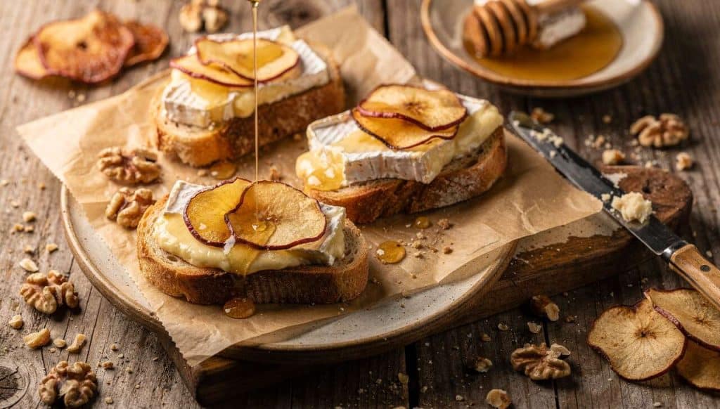 Tartines gratinées pomme camembert