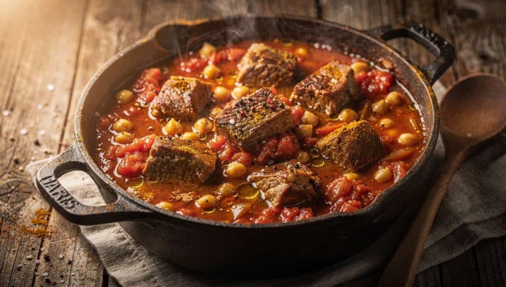 Agneau mijoté aux épices de Justine Piluso : recette savoureuse