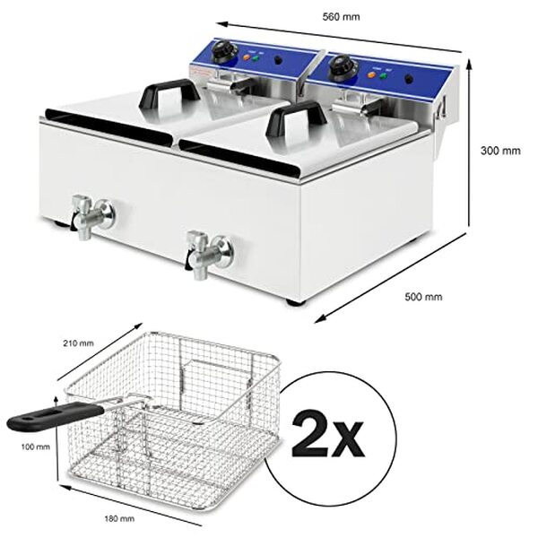Découvrez l'efficacité et la performance de la friteuse électrique Vertes 2x10L : un allié indispensable pour une cuisson parfaite dans les cuisines professionnelles.
