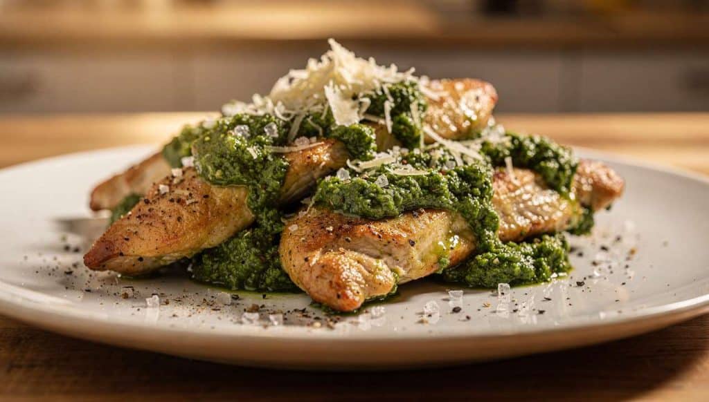 Aiguillettes de poulet au pesto minceur à l'Airfryer