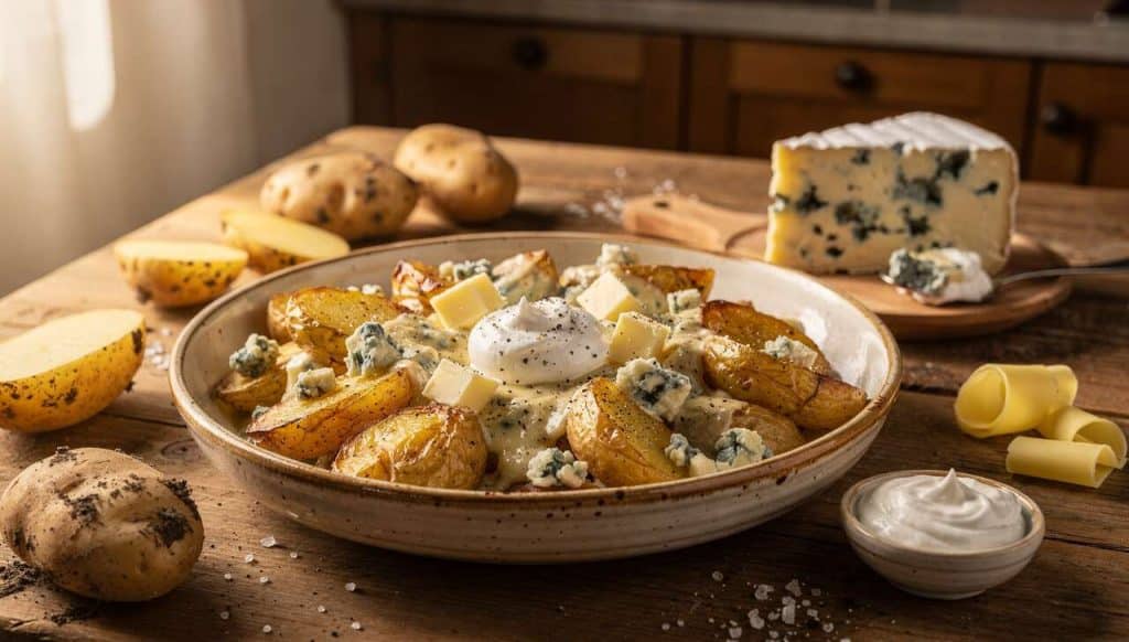 Pommes de terre au Roquefort : recette gourmande