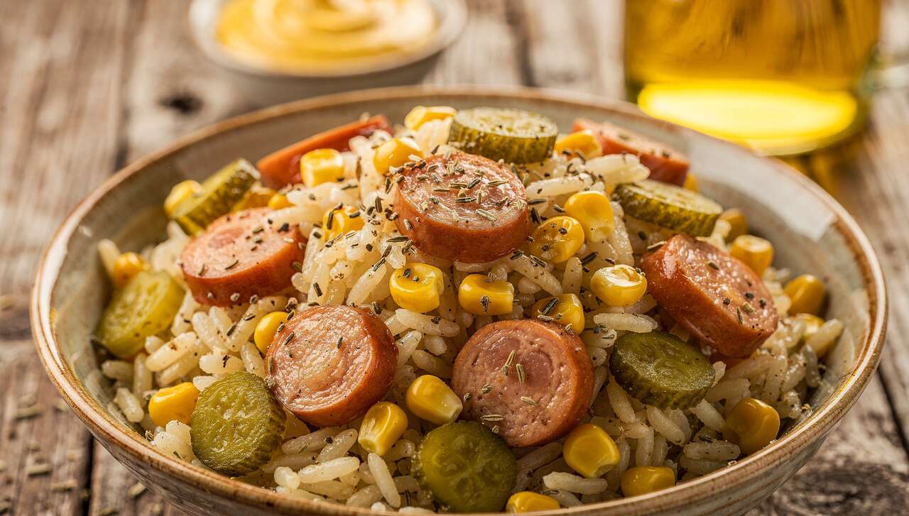 Salade de riz gourmande aux saucisses Knacki : recette facile et rapide