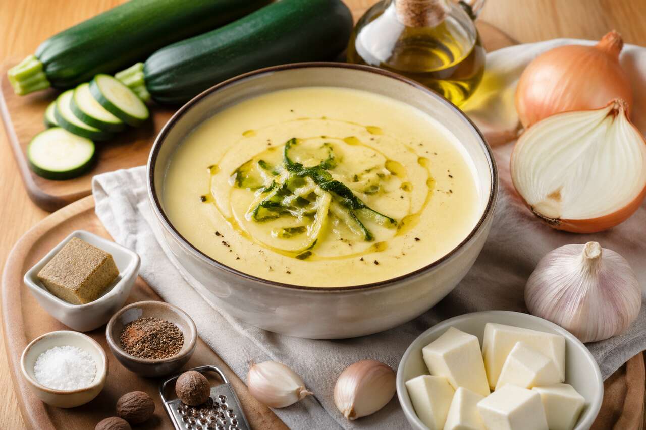 Soupe aux courgettes et fromage fondu : recette facile et savoureuse