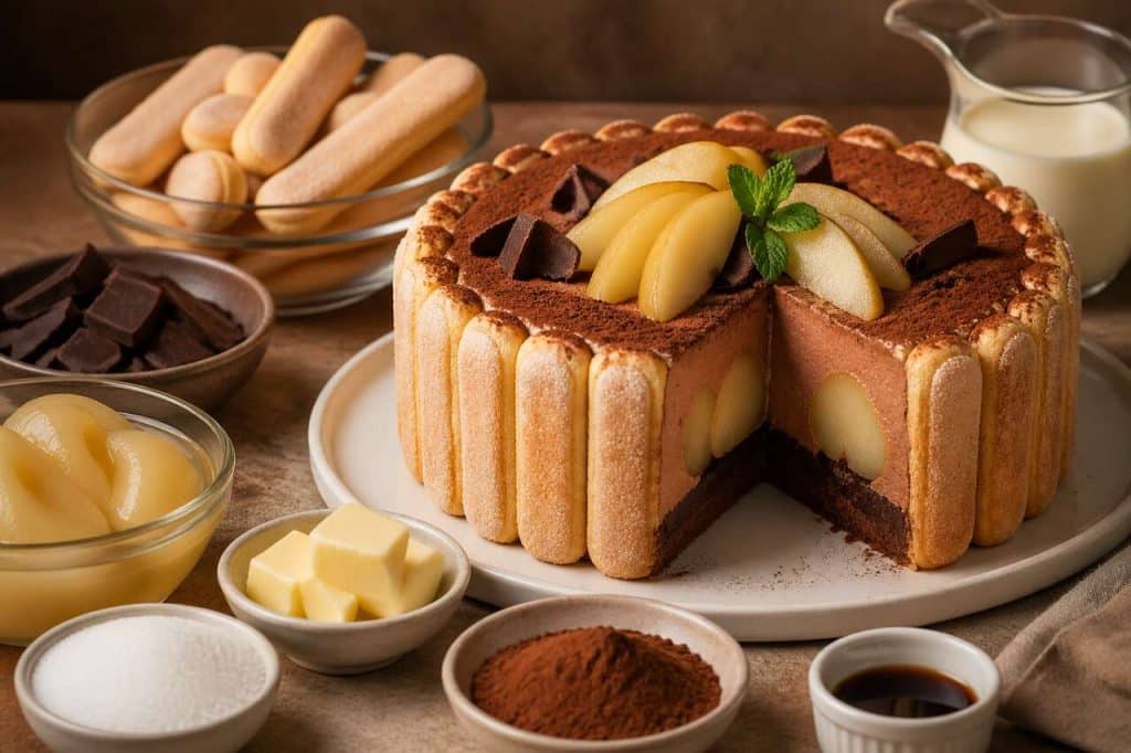 Charlotte poires chocolat : recette gourmande et facile