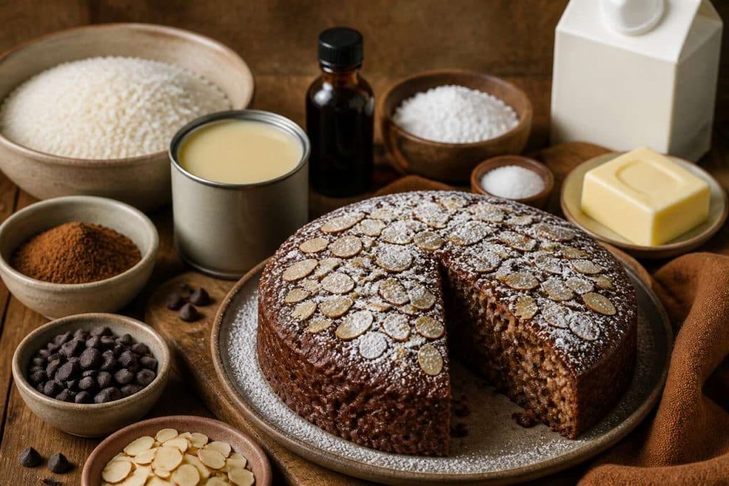 Gâteau au riz, chocolat et amandes : recette gourmande
